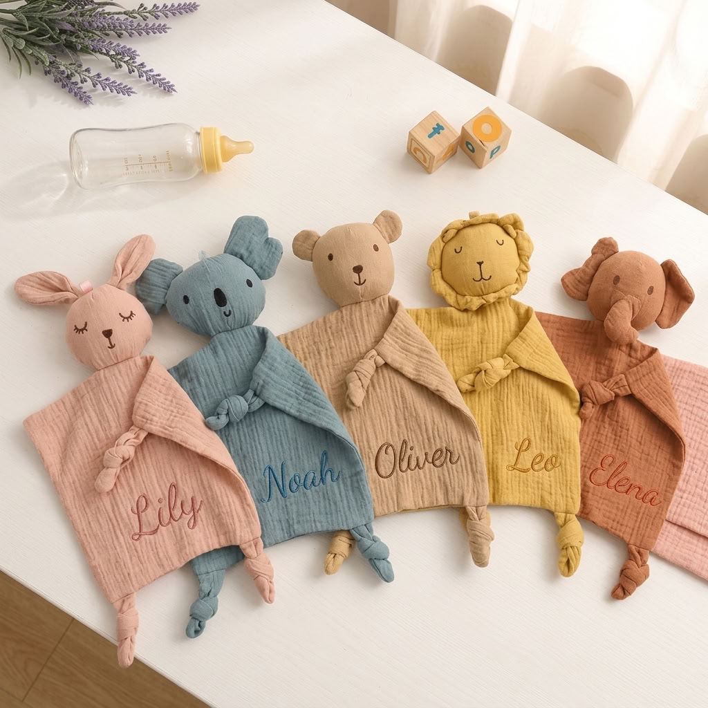 Personalised Cute Animal Children's Comfort Blanket - Multiple Designs