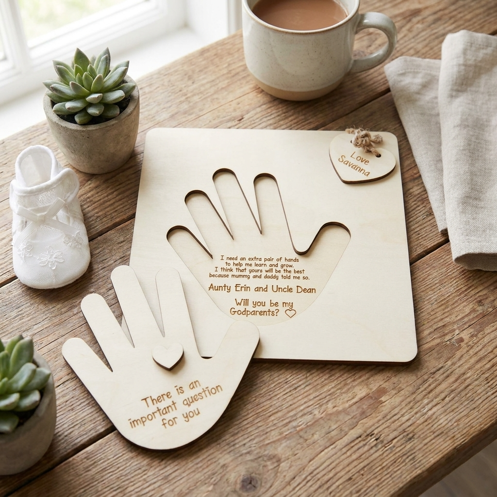Little Hand Godparent Invitation