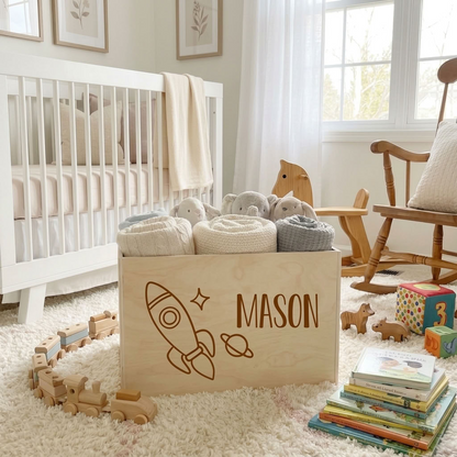 Personalised Wooden Toy Box - Multiple Designs to choose from