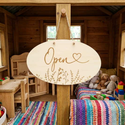 Open & Closed Floral Sign