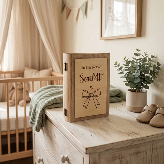 Personalised Wooden Book - Multiple Designs to choose from