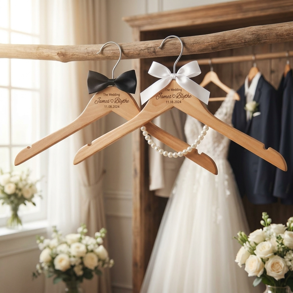 Personalised Wooden Wedding Hanger