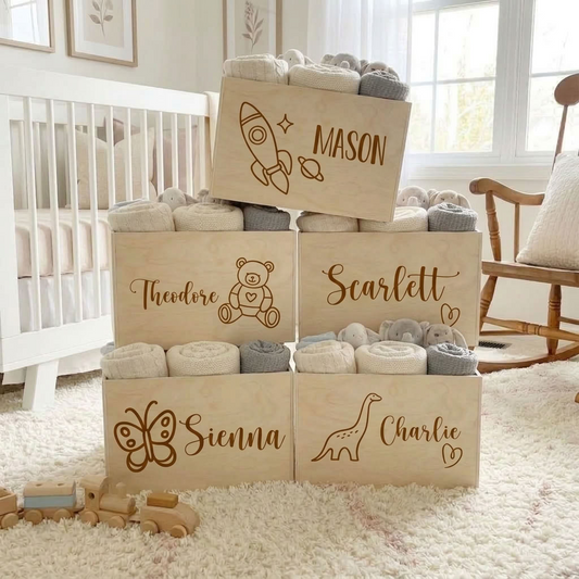 Personalised Wooden Toy Box - Multiple Designs to choose from