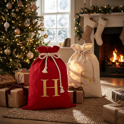 MONOGRAM Personalised Canvas Santa Sacks - Multiple Colours