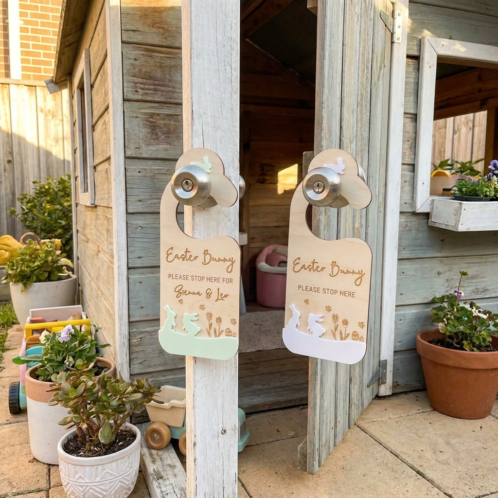 Easter Bunny Please Stop Here Hanger 3D