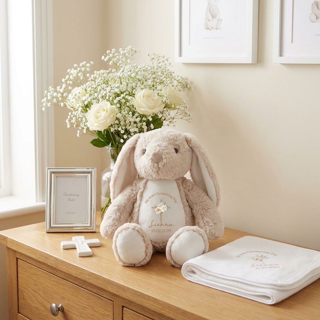 Bunny Plush - Floral Cross