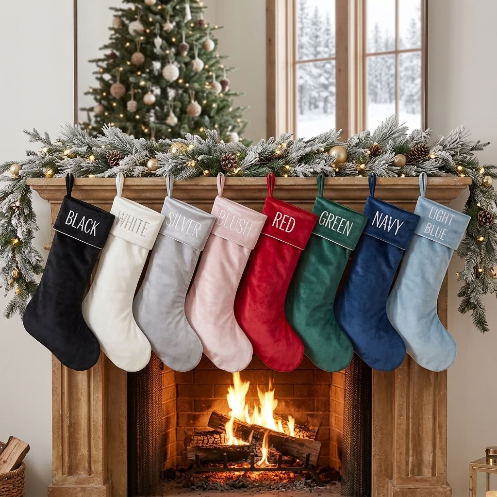 Personalised Velvet Stockings - Multiple Colours