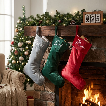 Personalised Velvet Stockings - Multiple Colours