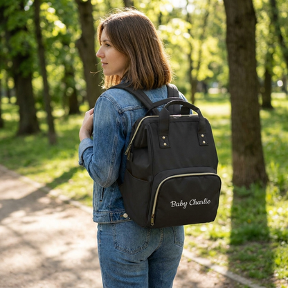 Personalised Diaper Bag - Black