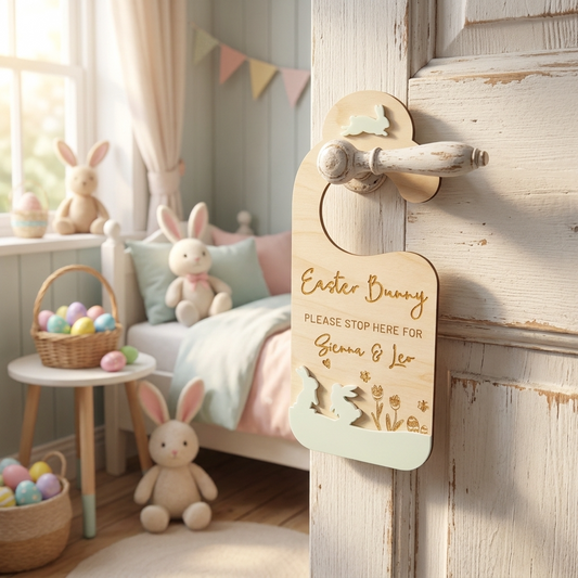 Easter Bunny Please Stop Here Hanger 3D