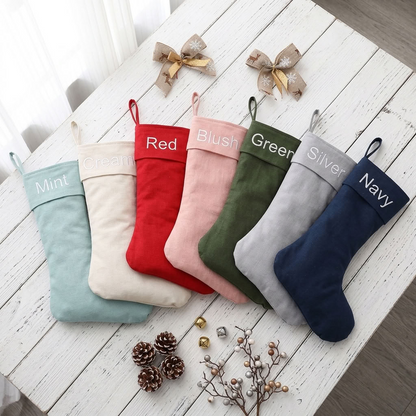 Personalised Canvas Stockings - Multiple Colours