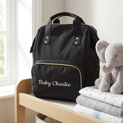 Personalised Diaper Bag - Black