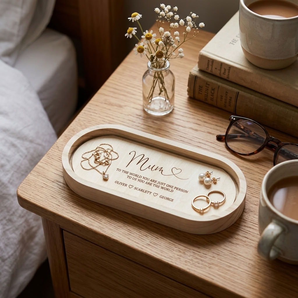 Personalised Wooden Trinket Tray - Multiple Designs to choose from