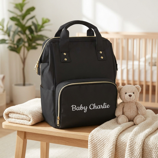Personalised Diaper Bag - Black