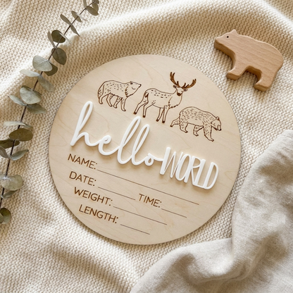 hello world woodland animals