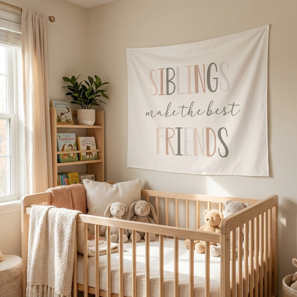 Siblings make the best friends Canvas Wall Hang
