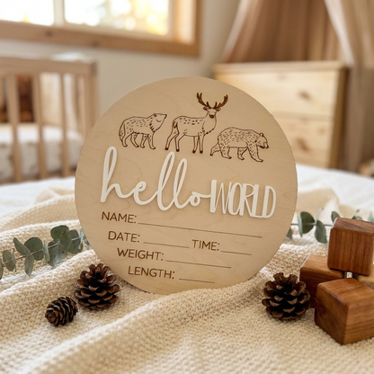 hello world woodland animals