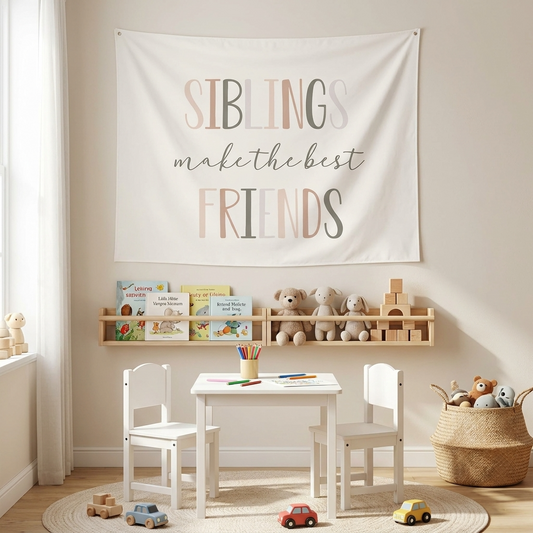 Siblings make the best friends Canvas Wall Hang