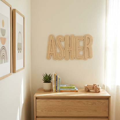 Double Layer Wooden Names Plaque