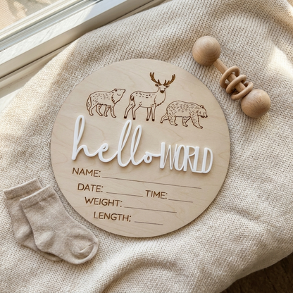 hello world woodland animals
