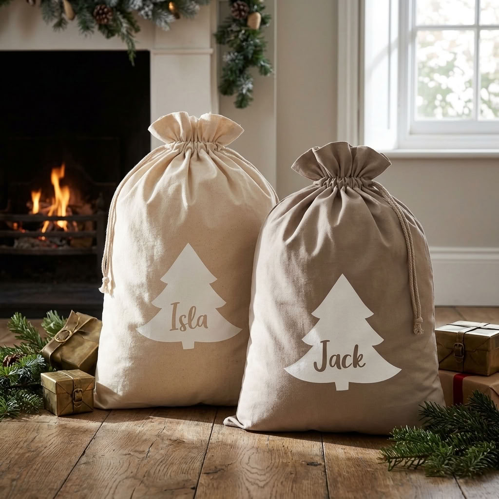 Personalised Velvet Santa Sack - Tree