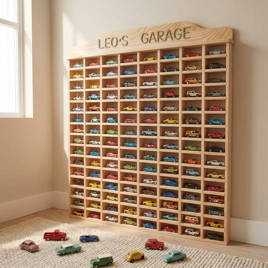 Personalised Wooden Toy Car Display - PRE ORDER SHIPS END OF AUG 2026
