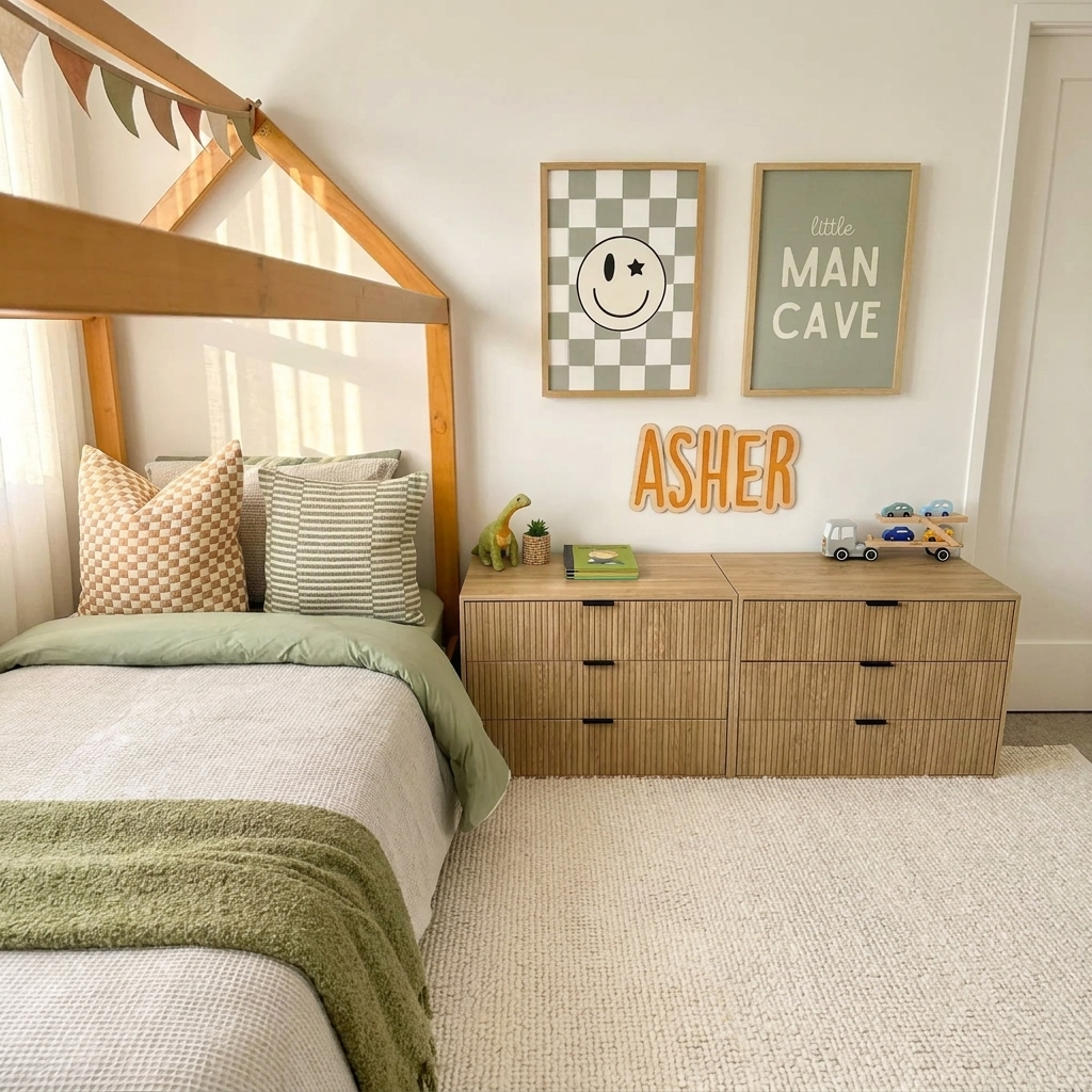 Double Layer Wooden Names Plaque