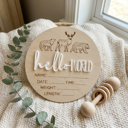 hello world woodland animals