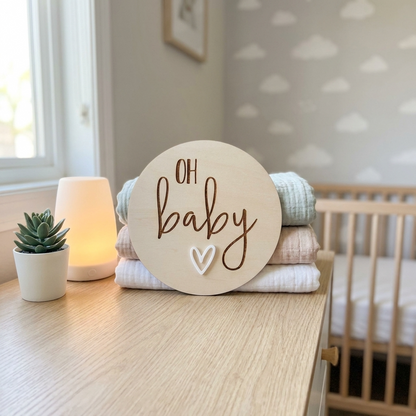 oh baby heart birth annoucement