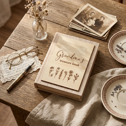 Personalised Wooden Book - Multiple Designs to choose from