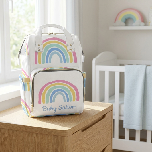 Personalised Diaper Bag - Rainbow