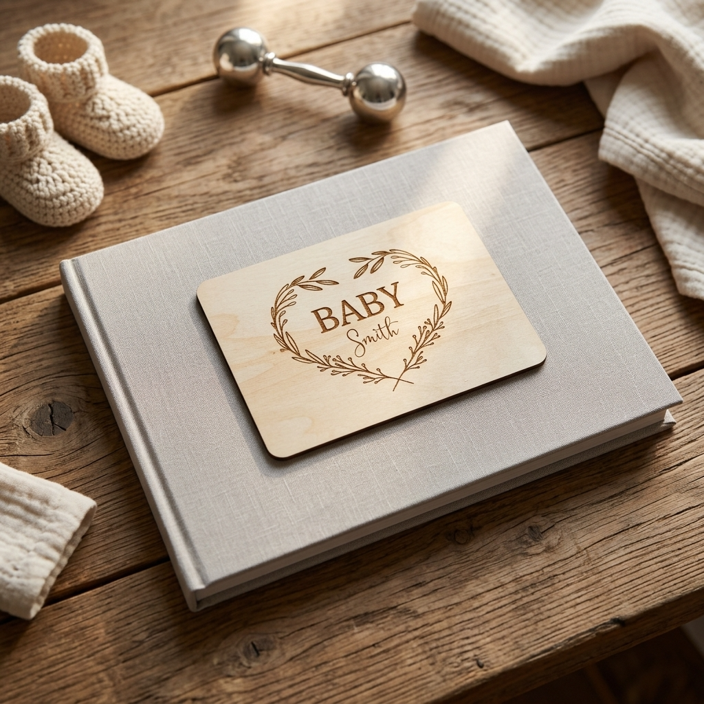Personalised Scrapbook - Wooden Heart