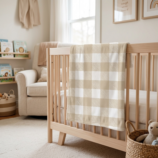 Blanket - Tan Gingham Non PERSONALISED