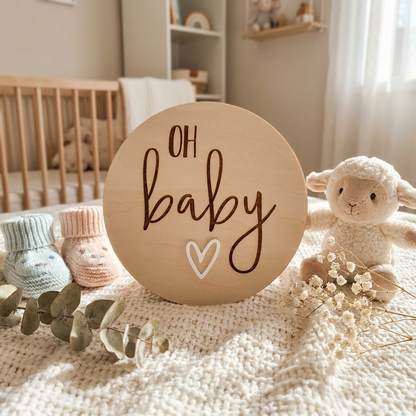 oh baby heart birth annoucement