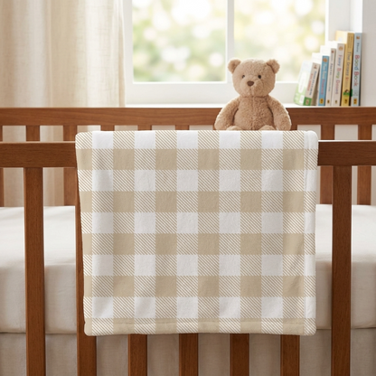 Blanket - Tan Gingham Non PERSONALISED