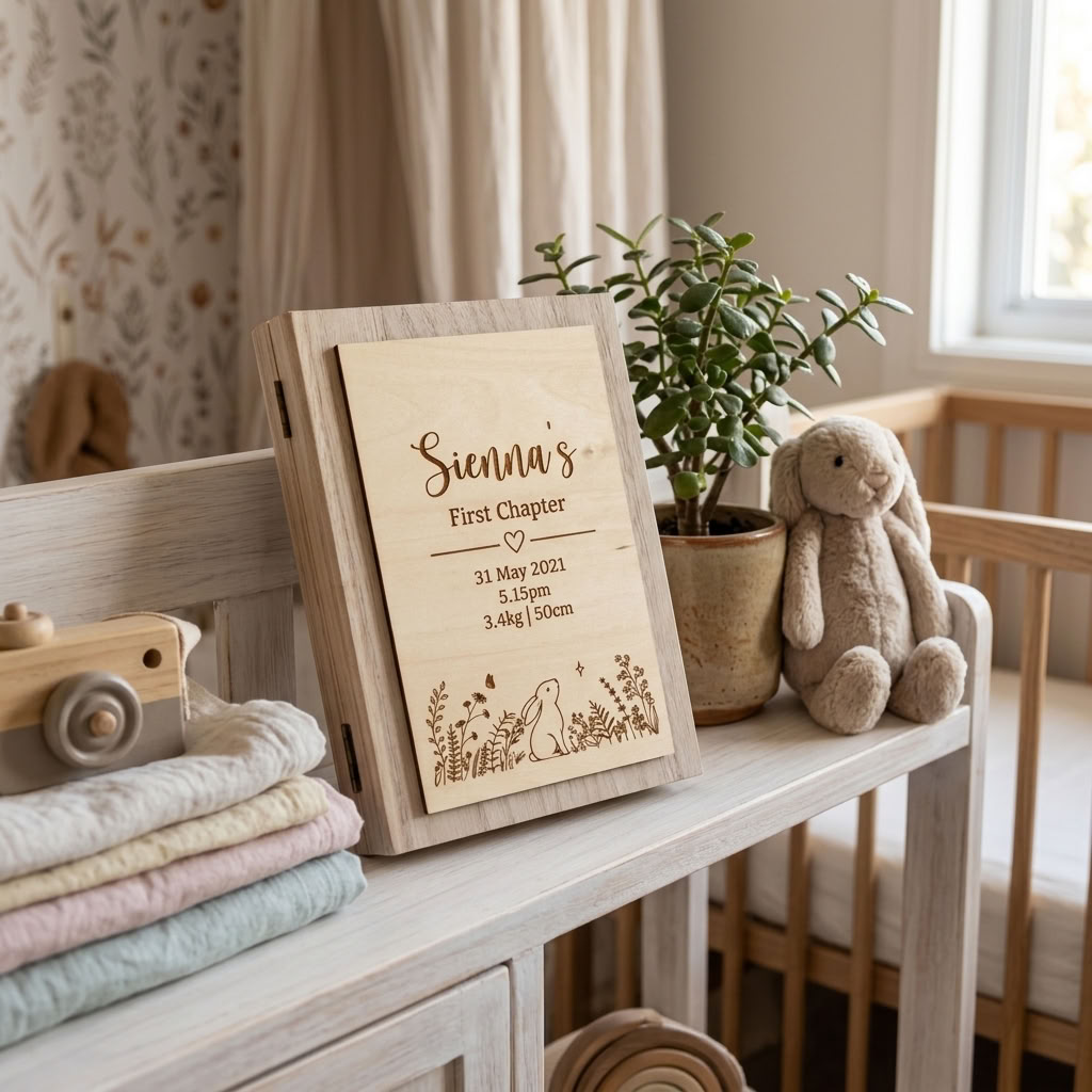 Personalised Wooden Book - Multiple Designs to choose from