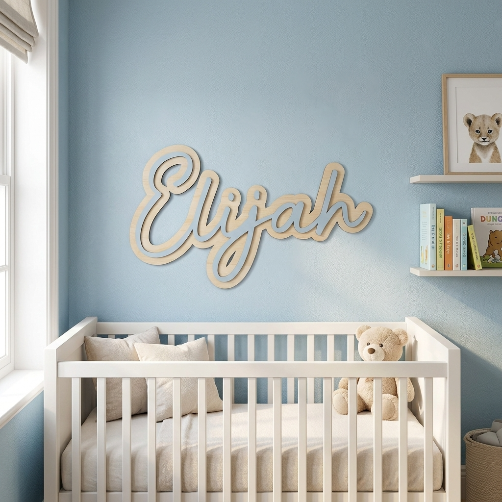 Double Layer Wooden Names Plaque
