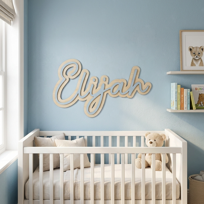 Double Layer Wooden Names Plaque