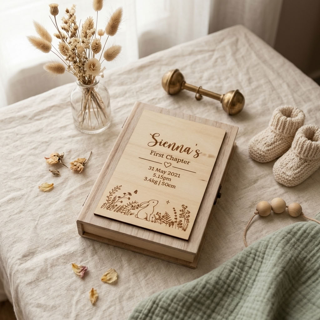 Personalised Wooden Book - Multiple Designs to choose from