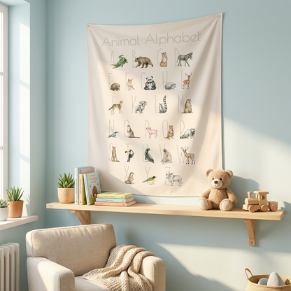 Animal Alphabet Canvas Wall Hang