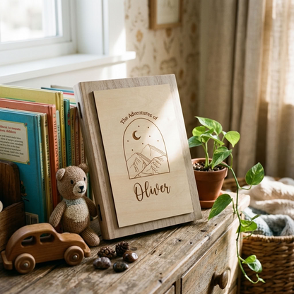 Personalised Wooden Book - Multiple Designs to choose from