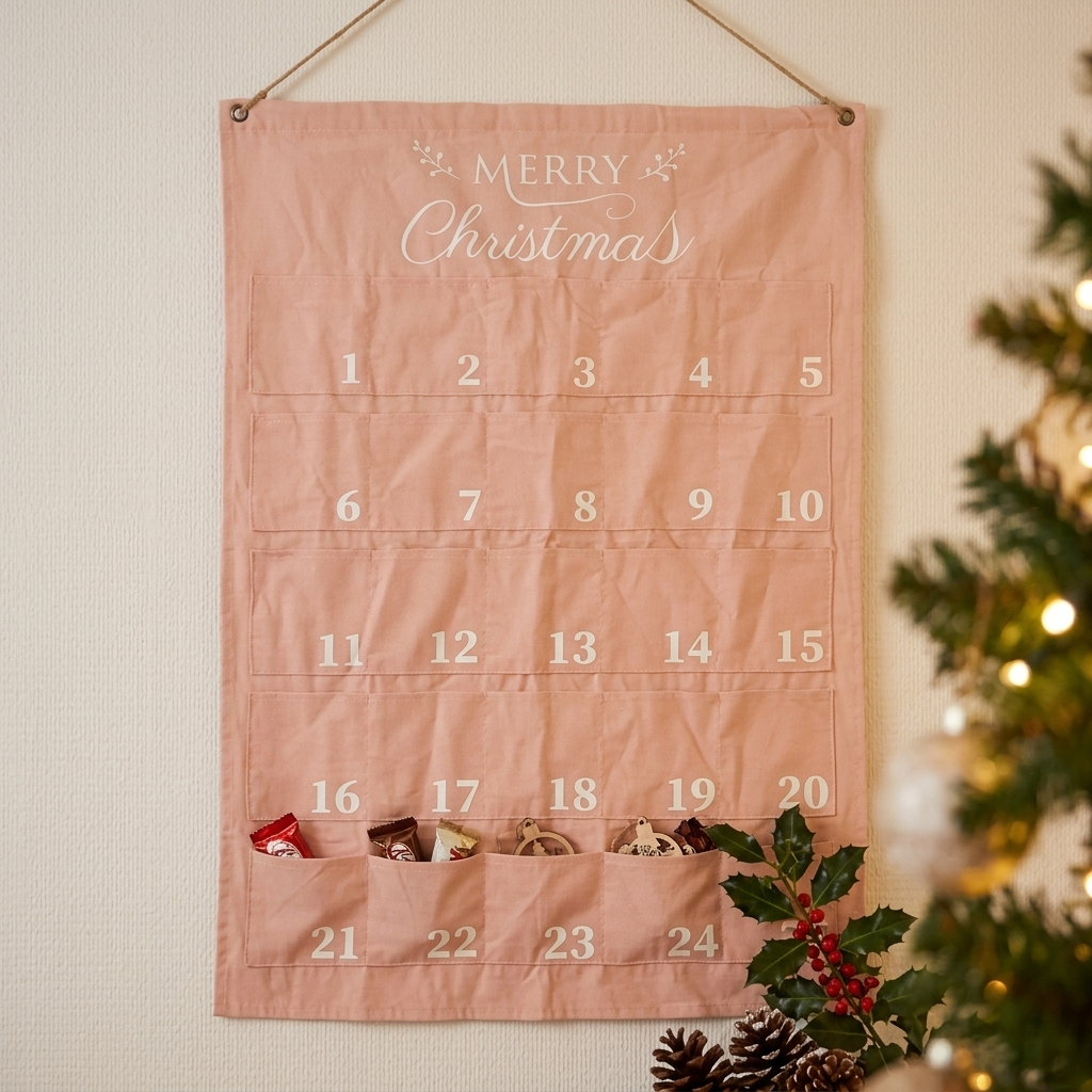 Merry Christmas Advent Calendar Blush