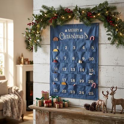 Merry Christmas Advent Calendar Navy