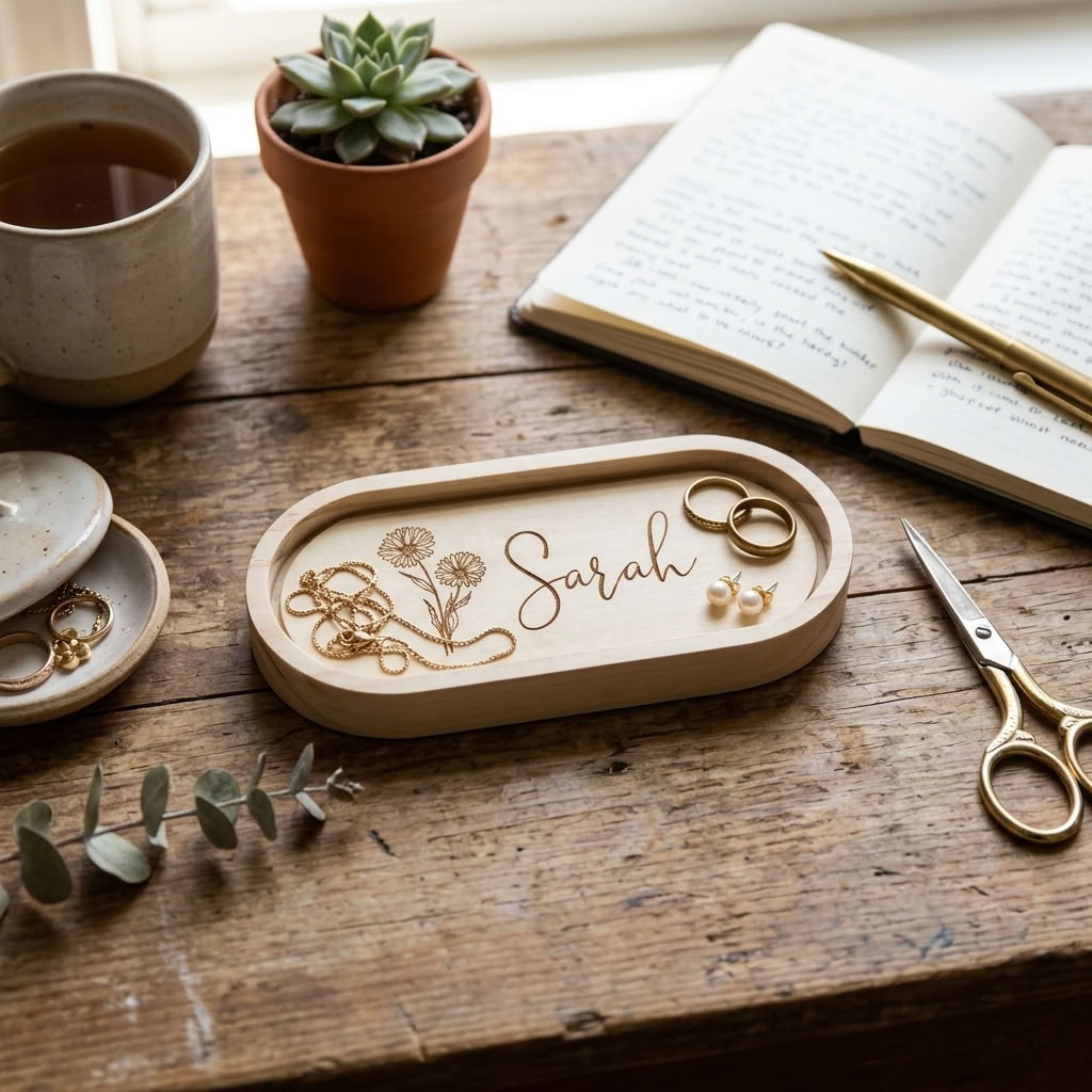 Personalised Wooden Trinket Tray - Multiple Designs to choose from