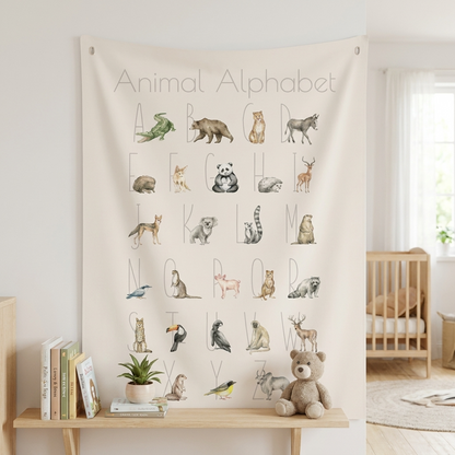 Animal Alphabet Canvas Wall Hang
