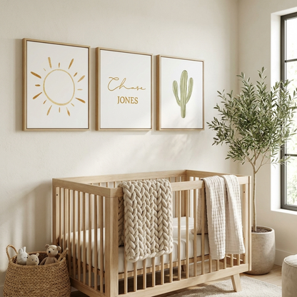 Personalised Sunny Days Wooden Canvas Print Set