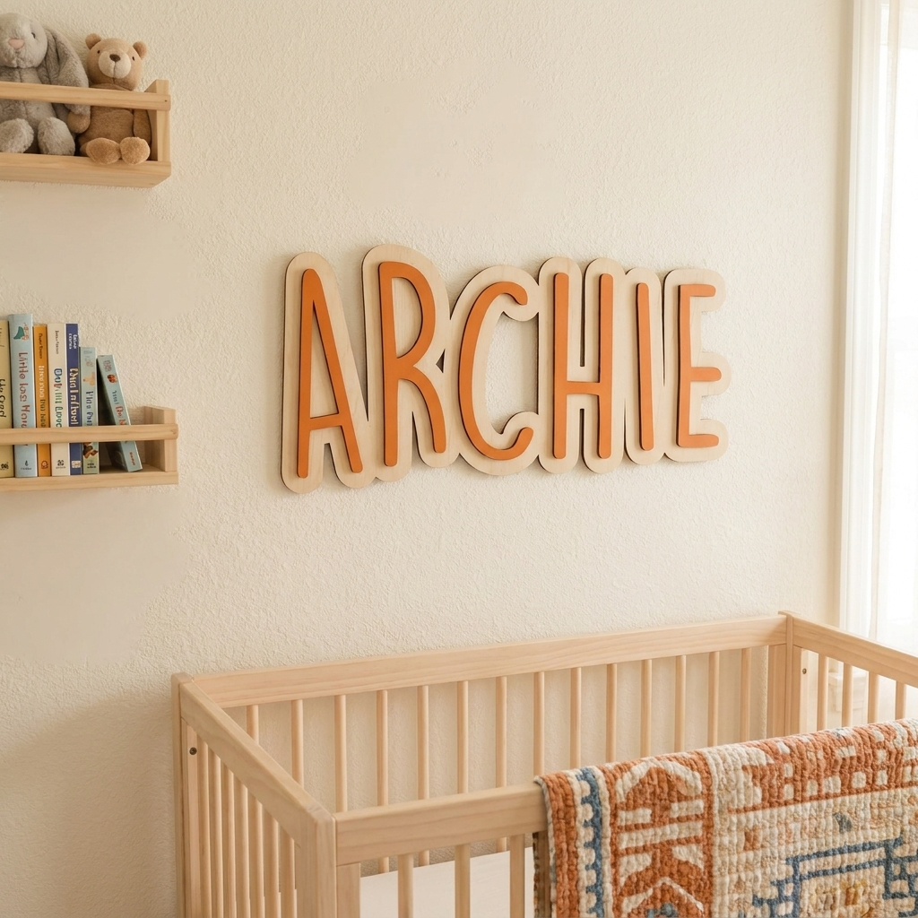 Double Layer Wooden Names Plaque