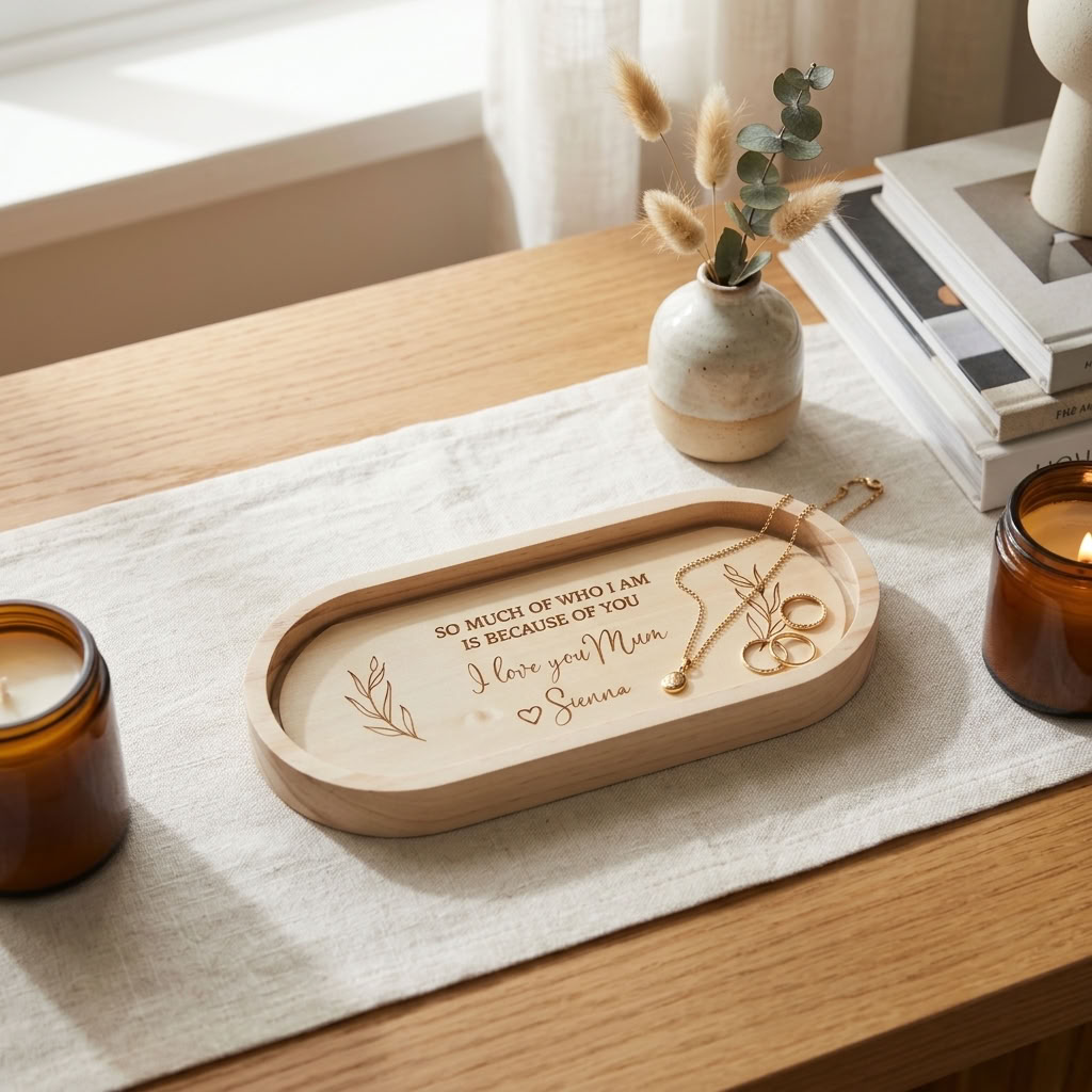 Personalised Wooden Trinket Tray - Multiple Designs to choose from