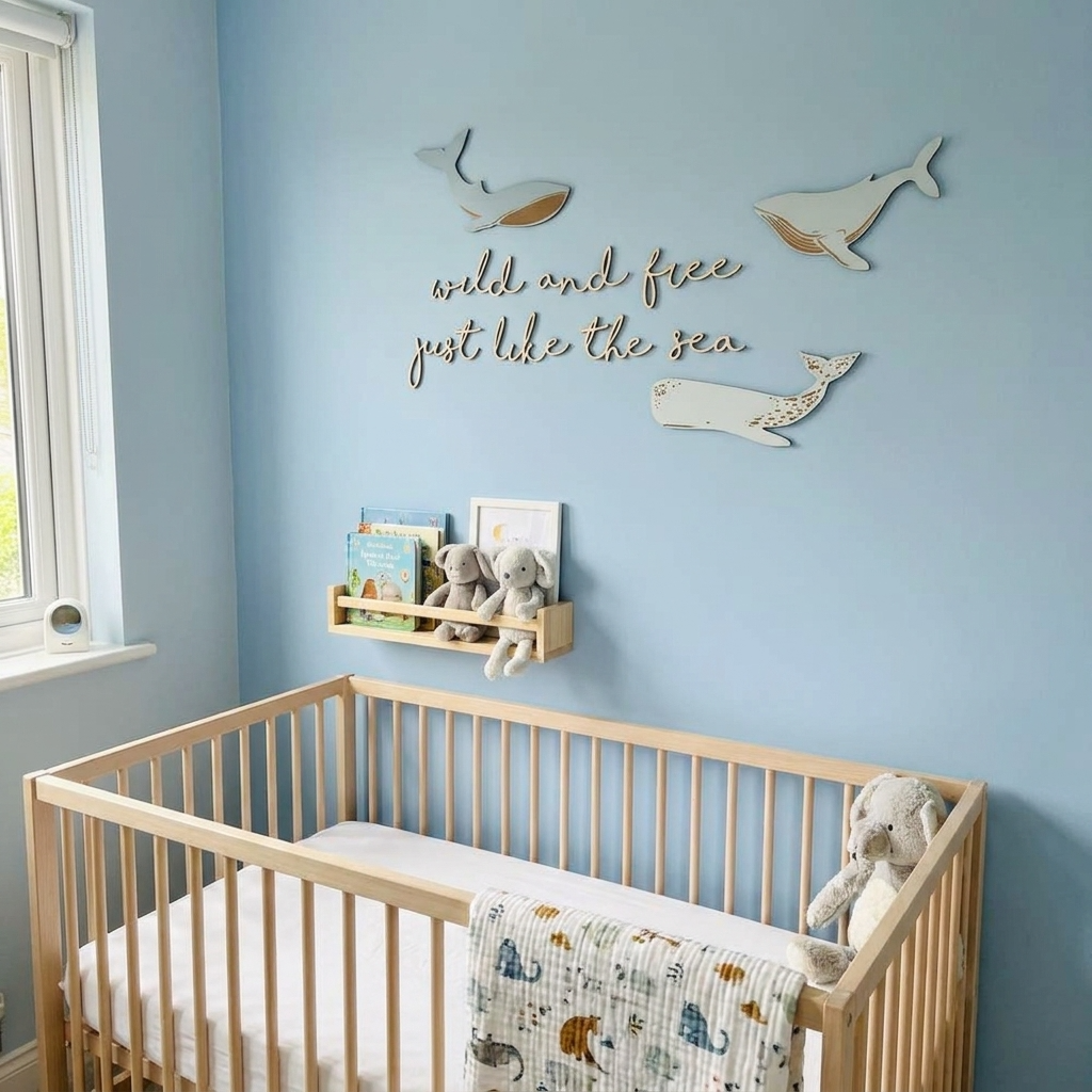 wild and free just like the sea wall plaque