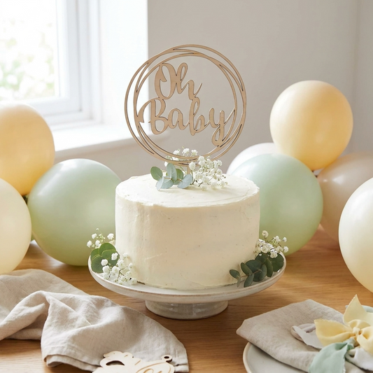 Oh Baby Cake Topper Round